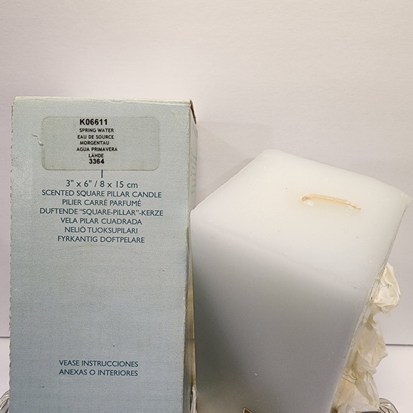 Partylite 3" x 6" Spring Water K06611 scented square pillar candle - Picture 3 of 5